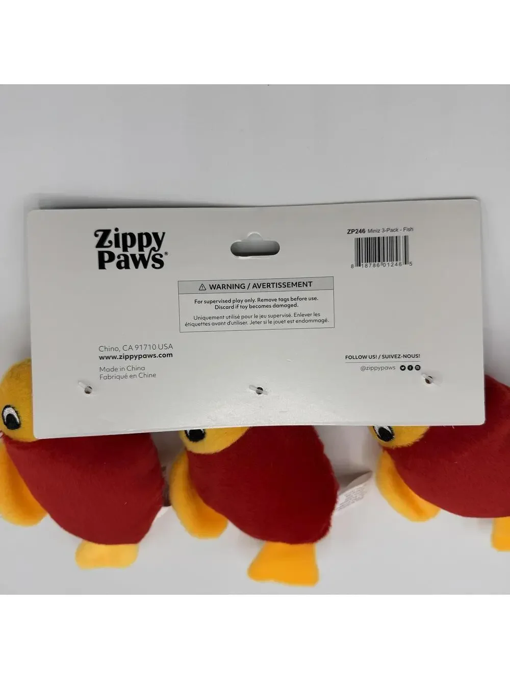 ZippyPaws Miniz Squeaky Plush Dog Toy Fish 3 Pack Zippy Paws ZP246